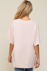 Light Pink Oversized Maternity T-Shirt