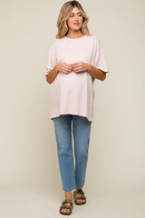 Light Pink Oversized Maternity T-Shirt