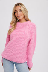 Pink Basic Chunky Knit Maternity Sweater