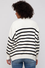 Black Striped Drop Shoulder Sweater