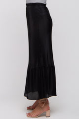 Black Plisse Maxi Skirt