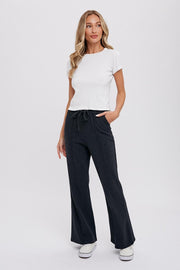 Charcoal Faux Fur Lined Flare Lounge Pants