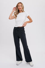 Charcoal Faux Fur Lined Flare Lounge Pants