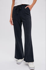 Charcoal Faux Fur Lined Flare Lounge Pants