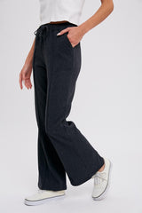 Charcoal Faux Fur Lined Flare Lounge Pants