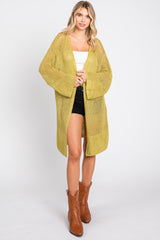 Lime Open Knit Cardigan