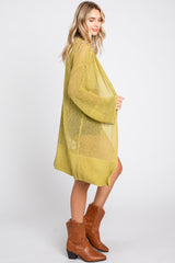 Lime Open Knit Cardigan