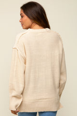 Cream Exposed Seam Maternity Sweater