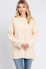 Cream Exposed Seam Sweater