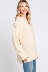 Cream Exposed Seam Sweater