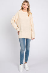 Cream Exposed Seam Sweater