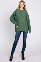 Olive Exposed Seam Sweater