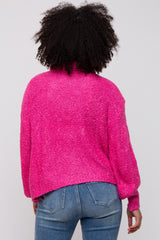 Magenta Knit Turtle Neck Sweater