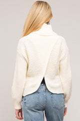 Cream Chunky Knit Turtle Neck Maternity Sweater