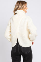 Cream Chunky Knit Turtle Neck Sweater