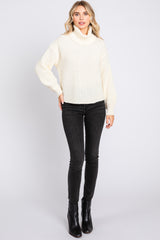 Cream Chunky Knit Turtle Neck Sweater