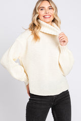 Cream Chunky Knit Turtle Neck Sweater