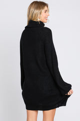 Black Turtleneck Sweater Mini Dress