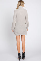 Heather Grey Turtleneck Sweater Mini Dress