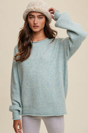 Jade Soft Knit Rolled Hem Sweater