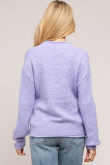 Lavender Soft Knit Rolled Hem Maternity Sweater