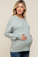 Mint Green Long Sleeve Maternity Top