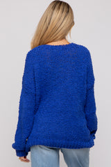 Royal Blue Chunky Loose Knit Maternity Sweater