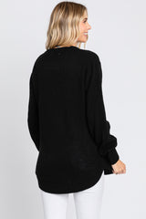 Black Knit Pullover Sweater