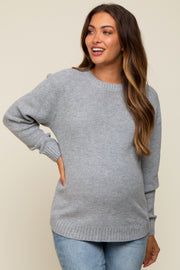 Heather Knit Pullover Maternity Sweater