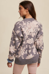 Grey Floral Sweater