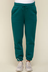 Teal Basic Fleece Maternity Sweatpants