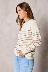 Multi-Color Stripe Soft Knit Sweater