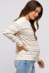 Multi-Color Stripe Soft Knit Maternity Sweater