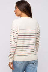 Multi-Color Stripe Soft Knit Maternity Sweater