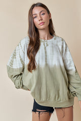 Light Olive Tie Dye Long Sleeve Maternity Top