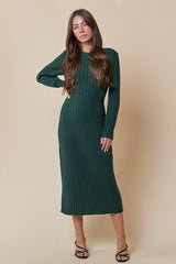 Forest Green Back Tie Maternity Sweater Dress