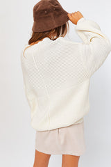 White Ribbed Sweater