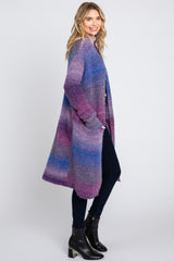 Purple Ombre Long Cardigan