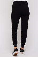 Black Ultra Soft Knit Drawstring Maternity Joggers