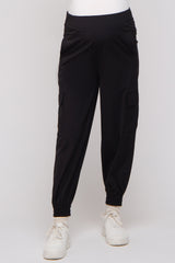 Black Cargo Maternity Joggers