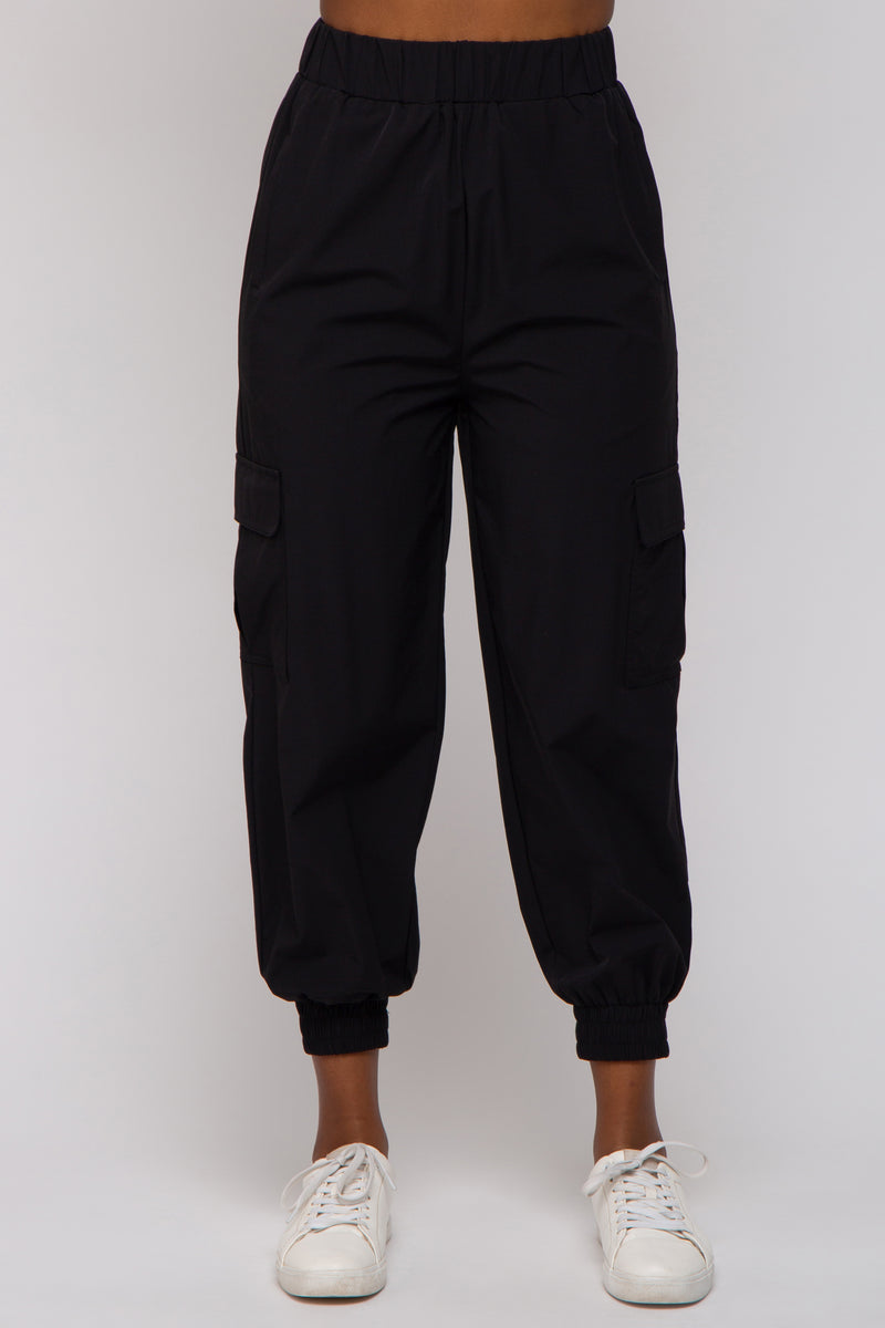 Black Cargo Joggers – PinkBlush