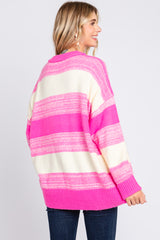 Pink Brushed Striped Sweater