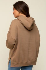 Mocha Drawstring Maternity Hoodie