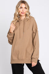 Mocha Drawstring Maternity Hoodie