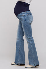 Blue Faded Maternity Flared Jeans