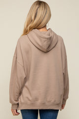 Taupe Drawstring Maternity Hoodie