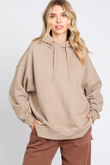 Taupe Drawstring Maternity Hoodie