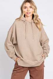 Taupe Drawstring Hoodie