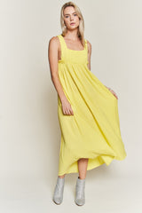 Lemon Square Neck Maxi Summer Dress