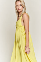 Lemon Square Neck Maxi Summer Dress